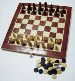 Набор 3в1 (шашки, шахматы, нарды) W001 (L, M, S)