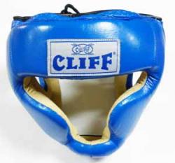 Шлем боксерский CLIFF закрытый (кожа) синий