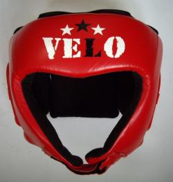 Шлем боксерский VELO открытый (кожа) красный AIBA