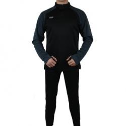  Костюм спортивный CLIFF 19043 черно-серый (лонгслив + брюки)