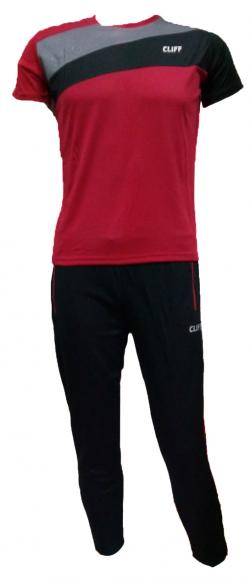 Форма спортивная CLIFF 193B красно-черная (футболка + брюки)